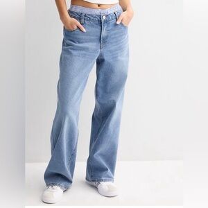 Juniors Vanilla Star Sky Blue wide leg Boxer Jeans